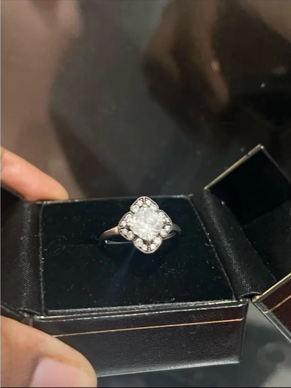 Pandora Crystallized Floral Fancy Ring 190966CZ, Size 7 verified at store